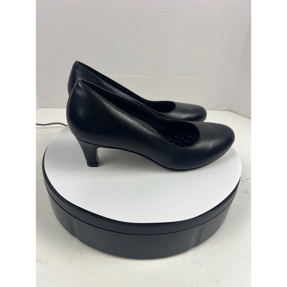 Walking Cradles Womens Black Leather Pumps 7.5 Wide Arch Support Comfort Heel - Picture 9 of 17